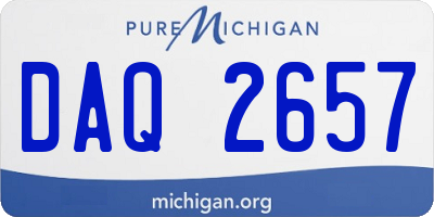 MI license plate DAQ2657