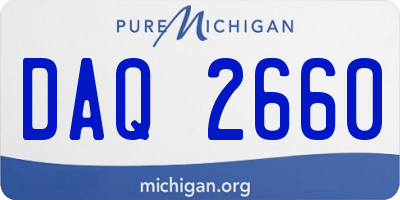 MI license plate DAQ2660