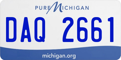 MI license plate DAQ2661