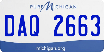 MI license plate DAQ2663