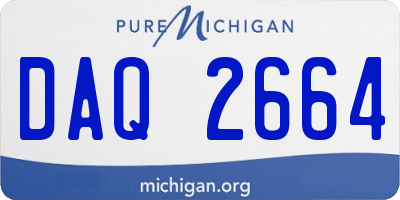 MI license plate DAQ2664