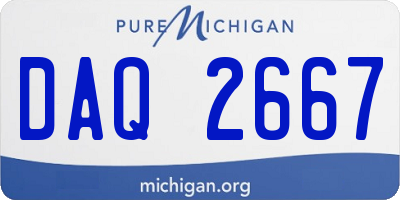 MI license plate DAQ2667