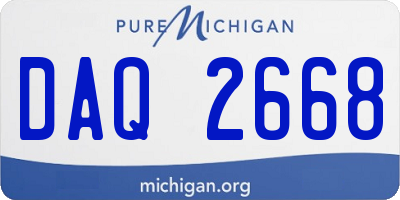 MI license plate DAQ2668