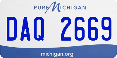 MI license plate DAQ2669