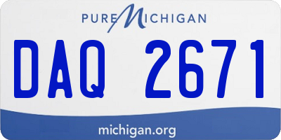 MI license plate DAQ2671