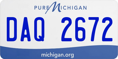 MI license plate DAQ2672
