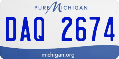 MI license plate DAQ2674