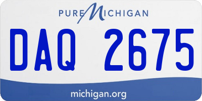 MI license plate DAQ2675