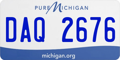 MI license plate DAQ2676