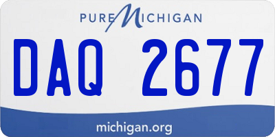 MI license plate DAQ2677