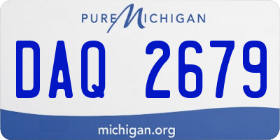 MI license plate DAQ2679