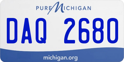 MI license plate DAQ2680