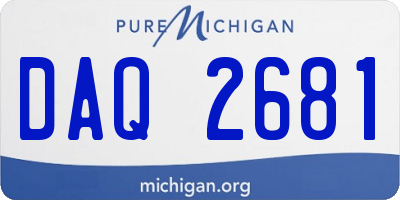 MI license plate DAQ2681
