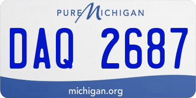 MI license plate DAQ2687