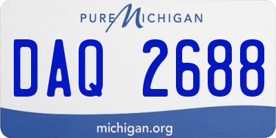 MI license plate DAQ2688