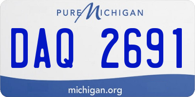 MI license plate DAQ2691