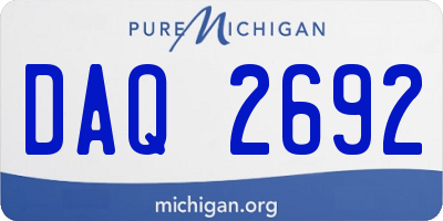 MI license plate DAQ2692