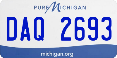 MI license plate DAQ2693
