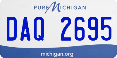 MI license plate DAQ2695