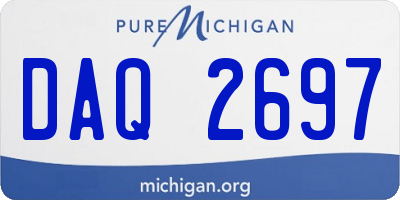 MI license plate DAQ2697