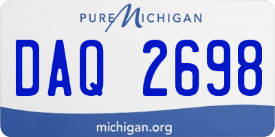 MI license plate DAQ2698