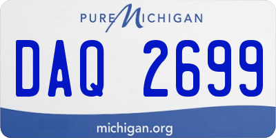 MI license plate DAQ2699