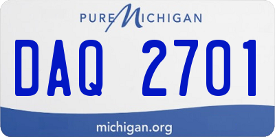 MI license plate DAQ2701