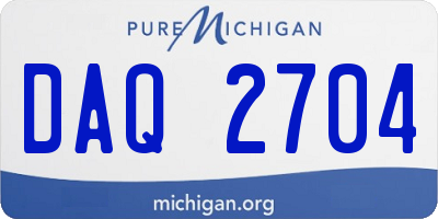 MI license plate DAQ2704
