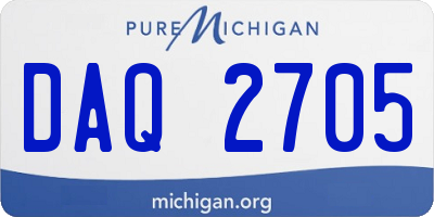 MI license plate DAQ2705