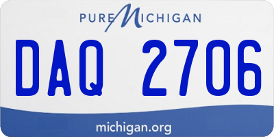 MI license plate DAQ2706