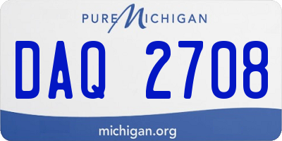 MI license plate DAQ2708