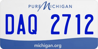 MI license plate DAQ2712