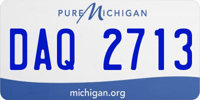 MI license plate DAQ2713