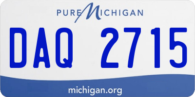 MI license plate DAQ2715