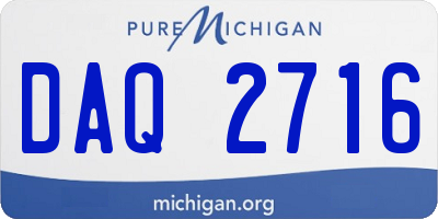 MI license plate DAQ2716