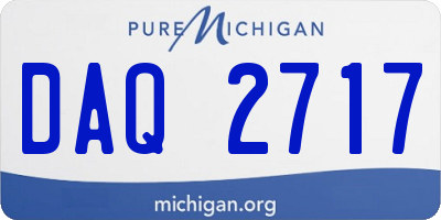 MI license plate DAQ2717