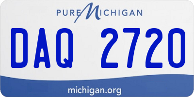 MI license plate DAQ2720