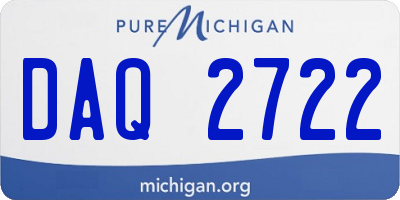 MI license plate DAQ2722