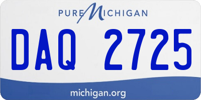 MI license plate DAQ2725