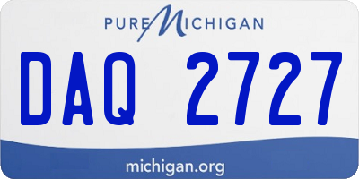 MI license plate DAQ2727