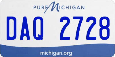 MI license plate DAQ2728