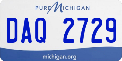 MI license plate DAQ2729