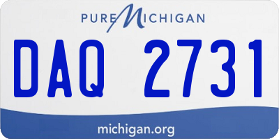 MI license plate DAQ2731