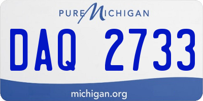 MI license plate DAQ2733