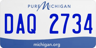 MI license plate DAQ2734