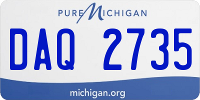 MI license plate DAQ2735