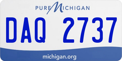 MI license plate DAQ2737