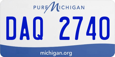 MI license plate DAQ2740