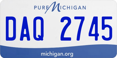 MI license plate DAQ2745