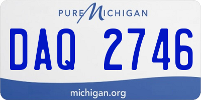 MI license plate DAQ2746